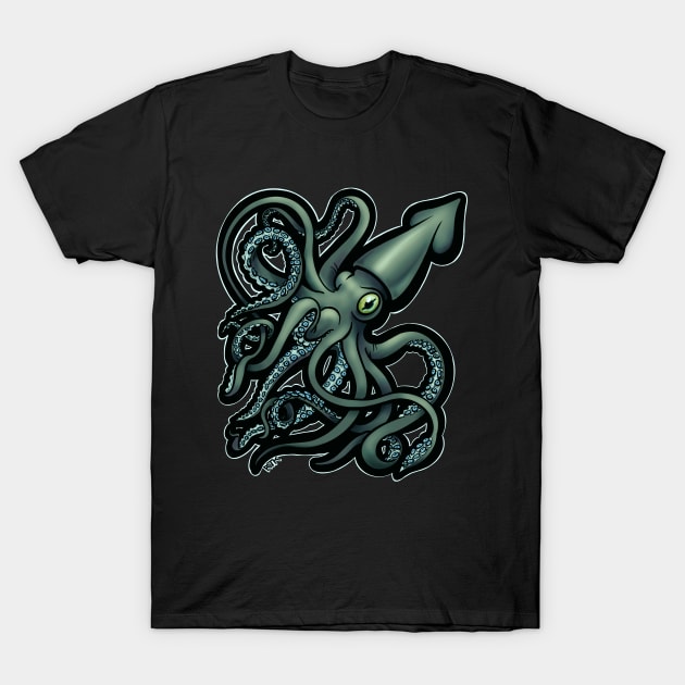 Green Giant Squid Architeuthis T-Shirt by RJKpoyp